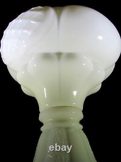 Antique PRINCE EDWARD Opaque White Glass Oil Kerosene Massive Sewing Lamp THURO