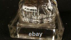 Antique PR 19C Blown Clear Glass Whale Oil Lamps With Double Burners