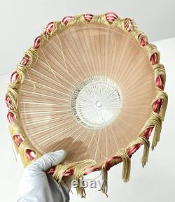 Antique P&A Art Deco Victorian Boudoir Beaded Fringe Oil Converted Electric Lamp