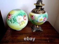 Antique P&A Royal Parlor Hand Painted Gone with the Wind Oil Lamp Non-Converted