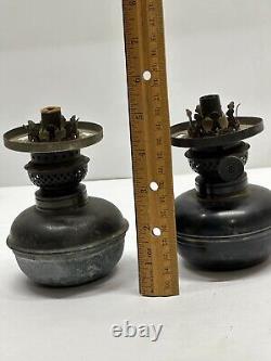 Antique P&A Victor Oil Lamp Fonts + Burner for bracket lamp Threads 3/4 Mini