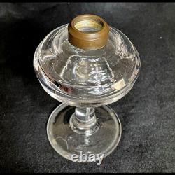 Antique Pair Blown Glass Whale Oil Lamps Onion Form