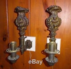 Antique Pair Of Wall Sconce Argand Oil Lamps Solar Astral