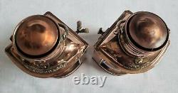 Antique Pair Ships Navigation Lights Sherwoods B'ham Port & Starboard Oil Lamps