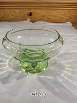 Antique Panel Optic Green Miniature Oil Lamp Satin Leaf Feet Smith 1 Fig 538
