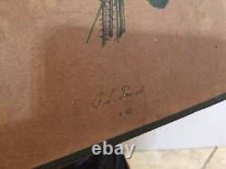 Antique Parker Table Metal Lamp Converted Electric Oil Lamp withShade, 27 Tall