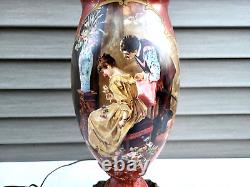 Antique Parlor Banquet GWTW Kerosene Oil Lamp c1890s ELECTRIFIED Gorgeous