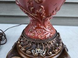 Antique Parlor Banquet GWTW Kerosene Oil Lamp c1890s ELECTRIFIED Gorgeous