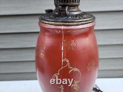 Antique Parlor Banquet GWTW Kerosene Oil Lamp c1890s ELECTRIFIED Gorgeous