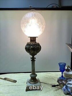 Antique Parlor Banquet Oil Lamp Beautiful Victorian Piece