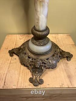 Antique Parlor Banquet Oil Lamp With Cherubs Beautiful Victorian History