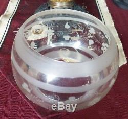 Antique Parlor Oil Lamp, B & H, Bradley & Hubbard, Solid Brass Font, New Wick
