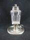 Antique Pewter & Glass Whale Oil Lamp By Smith & Co