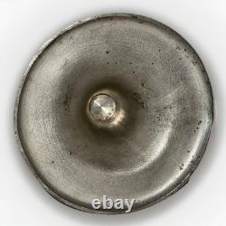 Antique Pewter Whale Oil Fluid Lamp Double Tube Burner with Snuffers, Chains