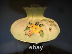 Antique Phoenix GWTW Hand Painted Converted Oil Lamp 18 Tall Green Melon Shade