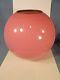 Antique Pink Cased Glass Ball Globe Shade GWTW Kerosene Oil Lamp 8 inch wide