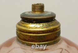 Antique Pink Coinspot/Coindot Pressed Glass Oil Lamp C1840