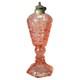 Antique Pink Coinspot Pressed Glass Oil Lamp C1840
