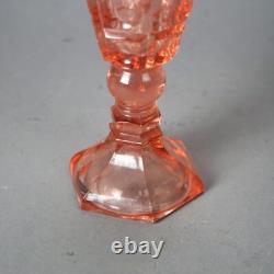 Antique Pink Coinspot Pressed Glass Oil Lamp C1840