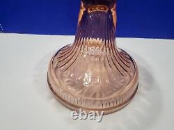 Antique Pink Depression Oil Lamp Thumbprint Pattern