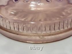Antique Pink Depression Oil Lamp Thumbprint Pattern