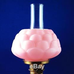 Antique Pink Satin ROSE Miniature Oil Lamp by Fostoria and Consolidated, S1-385