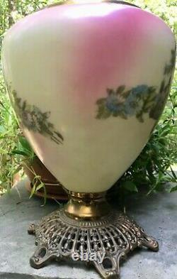 Antique Pittsburgh Roses Glass Oil Lamp Base