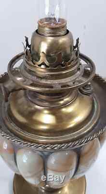 Antique Pittsburgh Success Slag Hurricane Parlor Oil Lamp Converted Electric