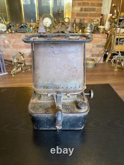 Antique Portable Cast Iron Florence Lamp Stove Oil Kerosene Camping, Pat. 1886
