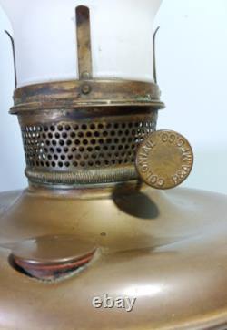 Antique Pre-Aladdin Plume & Atwood Brass Oil Lamp #5093 Converted