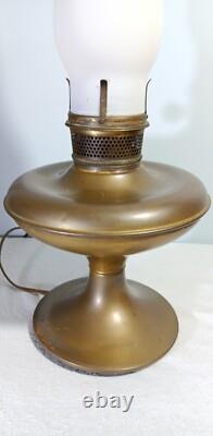 Antique Pre-Aladdin Plume & Atwood Brass Oil Lamp #5093 Converted