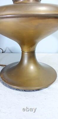 Antique Pre-Aladdin Plume & Atwood Brass Oil Lamp #5093 Converted