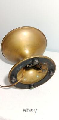 Antique Pre-Aladdin Plume & Atwood Brass Oil Lamp #5093 Converted