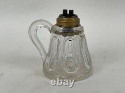 Antique Pressed Glass Whale oil Finger lamp with Double burner