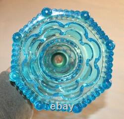 Antique Pride Oil Lamp Clear / Blue 12-1/2 To Top Of Collar For #2 Burner