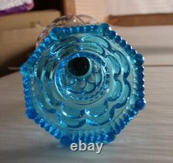 Antique Pride Oil Lamp Clear / Blue 12-1/2 To Top Of Collar For #2 Burner