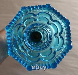 Antique Pride Oil Lamp Clear / Blue 12-1/2 To Top Of Collar For #2 Burner