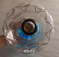 Antique Pride Oil Lamp Clear / Blue 12-1/2 To Top Of Collar For #2 Burner