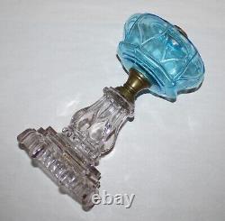 Antique Pride Oil Lamp Light Blue / Clear 12-1/2 To Top Of Collar For #2 Burner