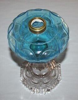 Antique Pride Oil Lamp Light Blue / Clear 12-1/2 To Top Of Collar For #2 Burner