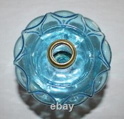 Antique Pride Oil Lamp Light Blue / Clear 12-1/2 To Top Of Collar For #2 Burner