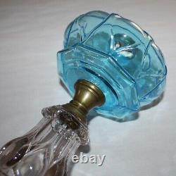 Antique Pride Oil Lamp Light Blue / Clear 12-1/2 To Top Of Collar For #2 Burner