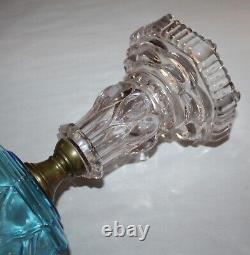 Antique Pride Oil Lamp Light Blue / Clear 12-1/2 To Top Of Collar For #2 Burner