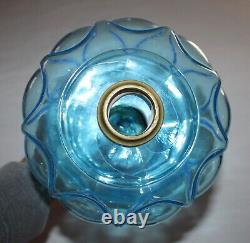 Antique Pride Oil Lamp Light Blue / Clear 12-1/2 To Top Of Collar For #2 Burner