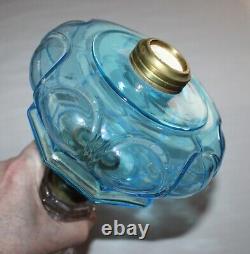 Antique Pride Oil Lamp Light Blue / Clear 12-1/2 To Top Of Collar For #2 Burner