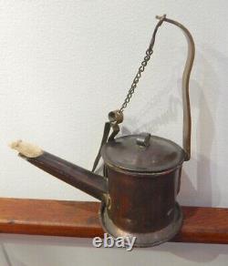 Antique Primitive Copper Whale Oil Lamp