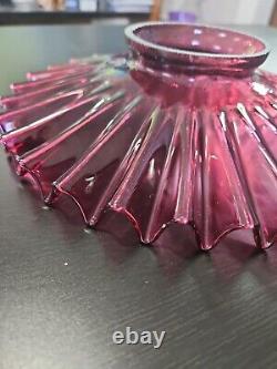 Antique Purple Translucent Petticoat Oil Lamp 9 1/2 Inch Hard to find