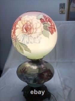Antique QUEEN ANNE No 2 Gone With the Wind Style Oil Lamp Converted To Electric