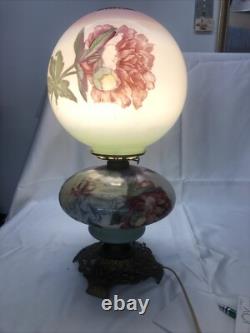 Antique QUEEN ANNE No 2 Gone With the Wind Style Oil Lamp Converted To Electric