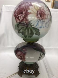 Antique QUEEN ANNE No 2 Gone With the Wind Style Oil Lamp Converted To Electric